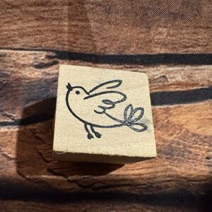 Bird Rubber Stamp Wood Mounted Outline Art Line Drawing Craft Scrapbooking Card